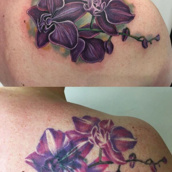 orchidée tatouage